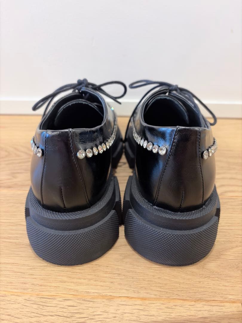 【1/4迄特価！】MANA スタッズレースアップシューズ（ビジュー）24.5cm