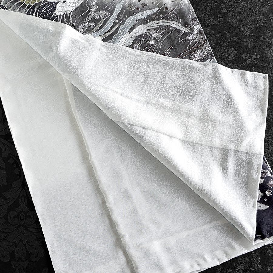 専用 ご予約 振袖単品 未仕立て 仮絵羽 関芳 龍 鳳凰 牡丹 墨色 成人式