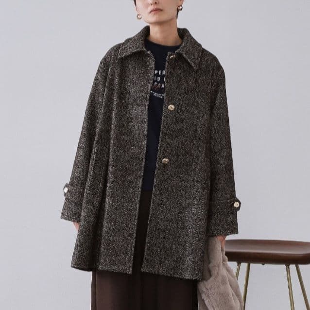 OPAQUE.CLIP　ヘリンボーンステンカラーコート OPAQUE.CLIP｜ヘリンボーンステンカラーコート | Rakuten Fashion(楽天