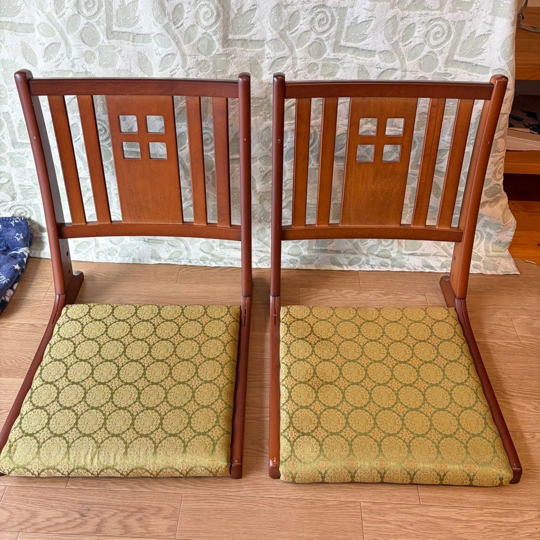 2脚セット】中居木工 折りたたみ 座椅子旅館座椅子 古民家 古家具 昭和
