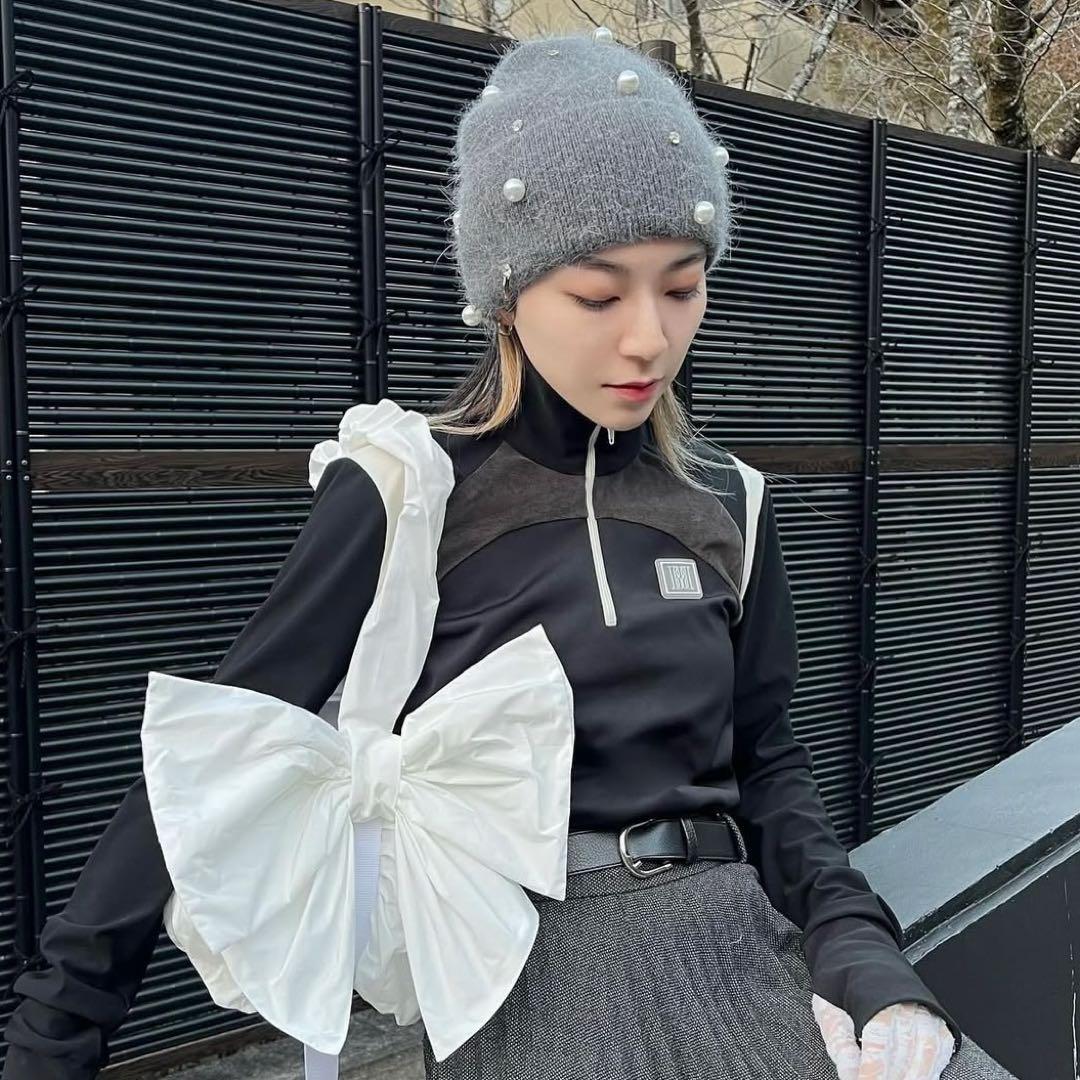 litmus パール付ニット帽 ビーニー メゾンルルピノット - メルカリ