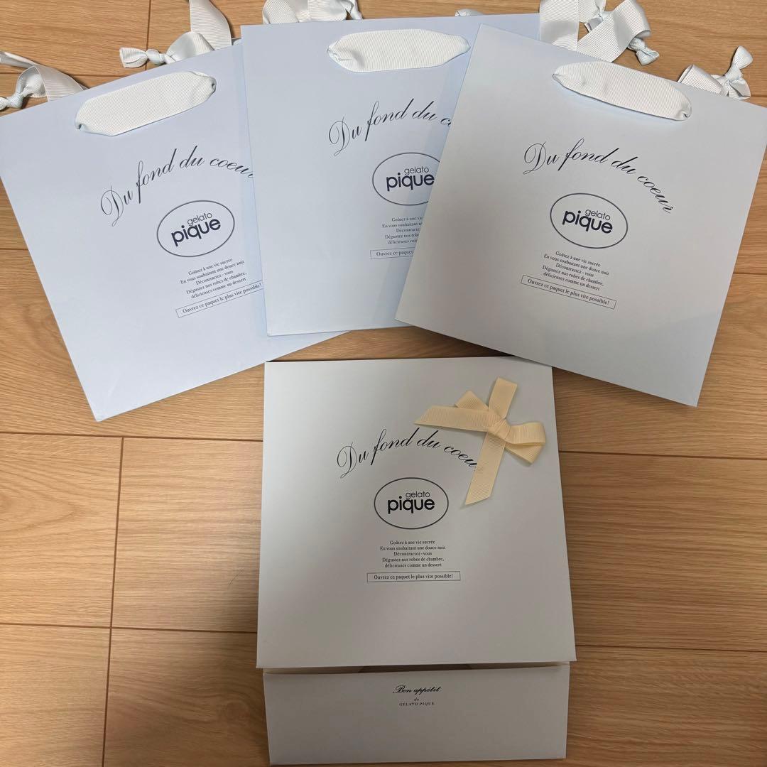 ジェラートピケ ラッピング ボックス プレゼント 紙袋 ショッパー