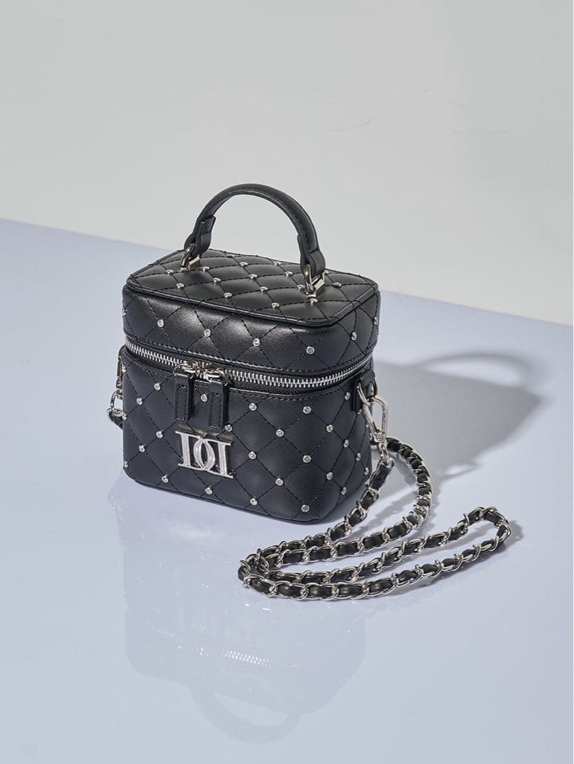 Darich キルティングビジュースクエアミニバッグ ブラック ダーリッチ