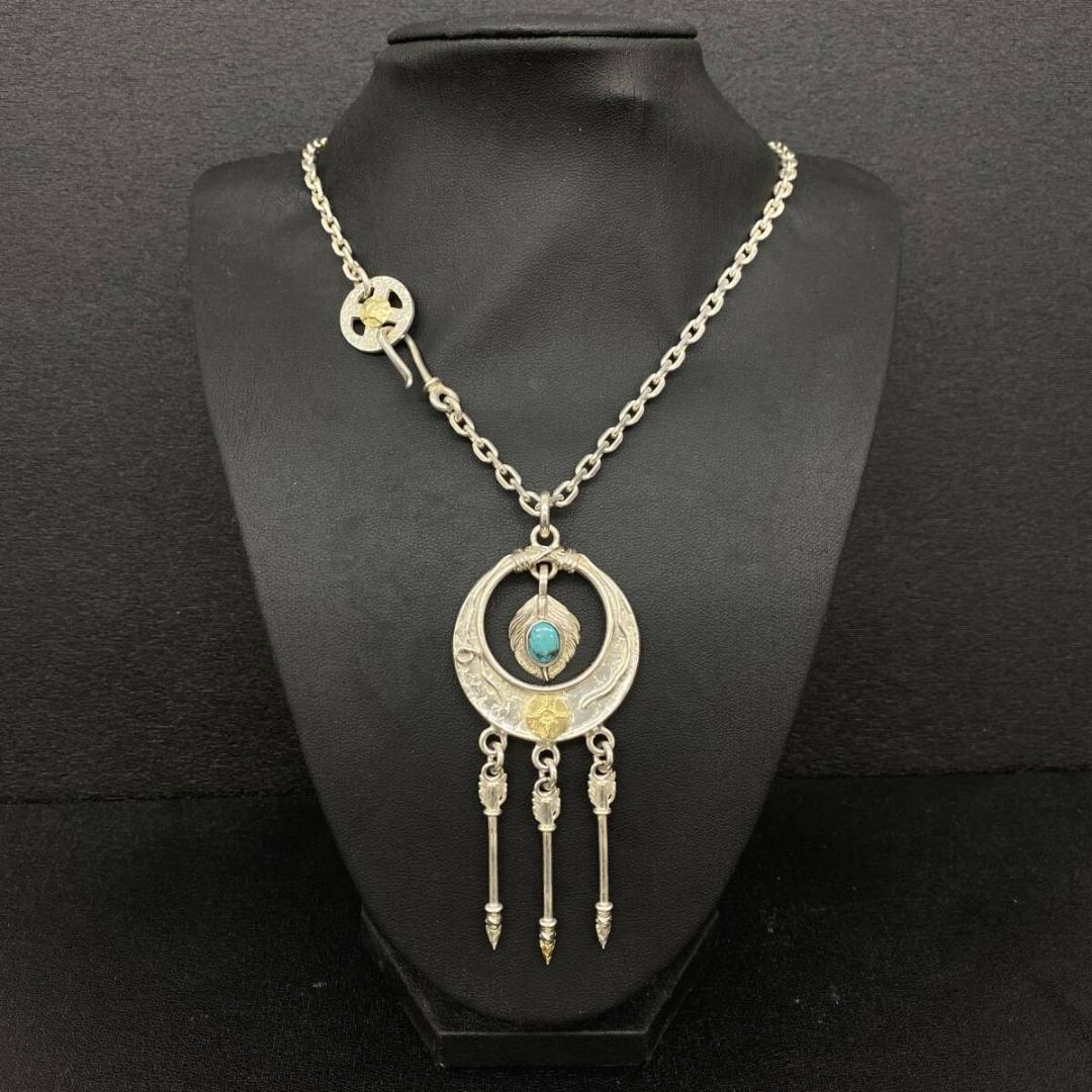 FIRST ARROW'S K18メタル シルバー ターコイズ 矢尻ペンダント - メルカリ