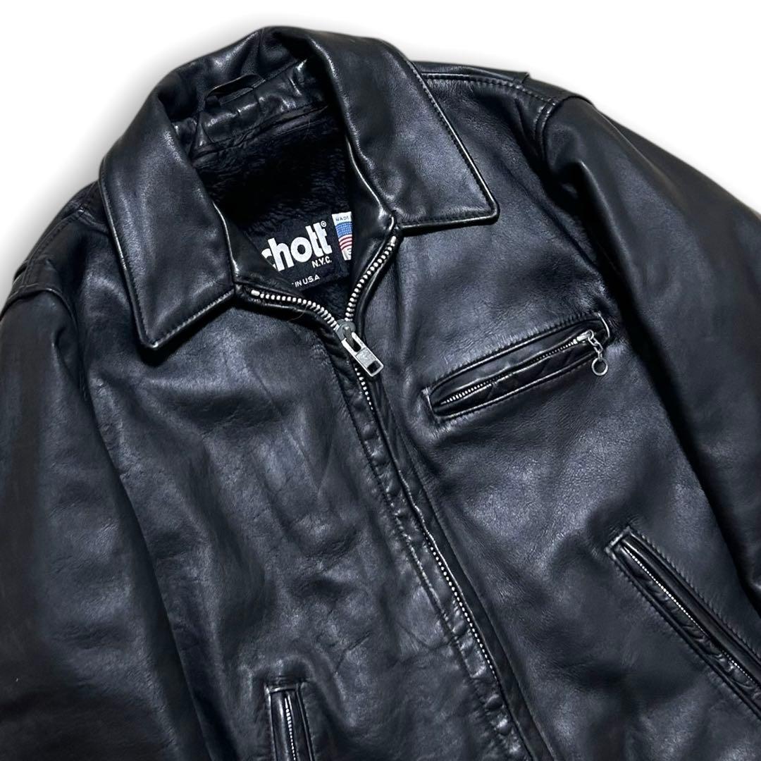 専用！品番 Schott 643 レザー シングルライダース 34 ボアライナー