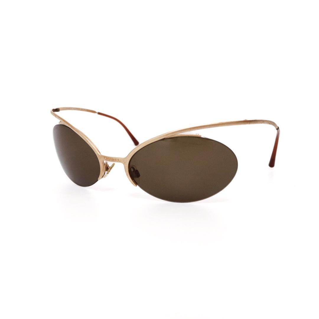 CHANEL ゴールドフレーム ブラウンレンズ 上品サングラス d10 中古・古着通販】CHANEL (シャネル) サングラス ブラウン サイズ:59