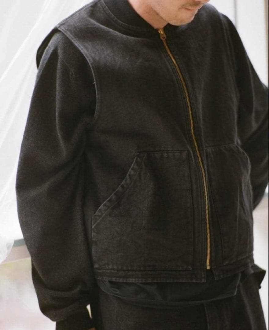 最終25AW comoli denim work vest 3 限定 - メルカリ