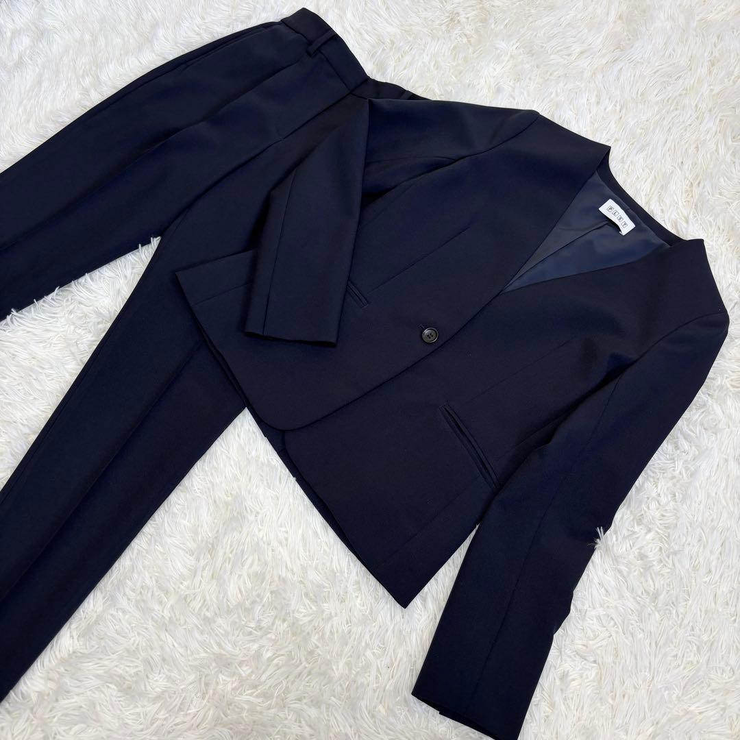 美品✨洗える】プラステ スーツパンツセット ノーカラージャケット