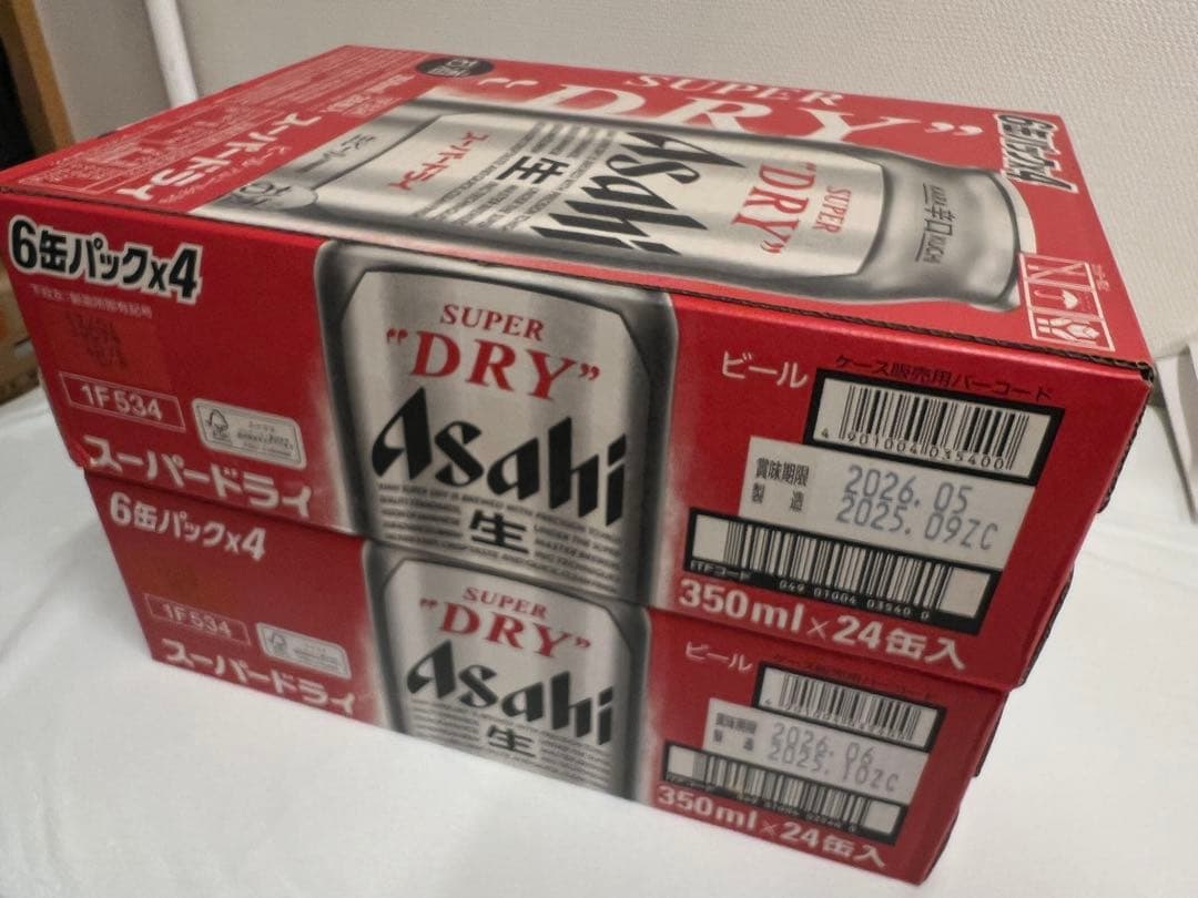 オ*ジ様 アサヒスーパードライ350ml 24本2箱　製造09ZC、10ZC スーパードライ アサヒ 350ml缶 24本×2ケース （48本） 送料無料 (一部