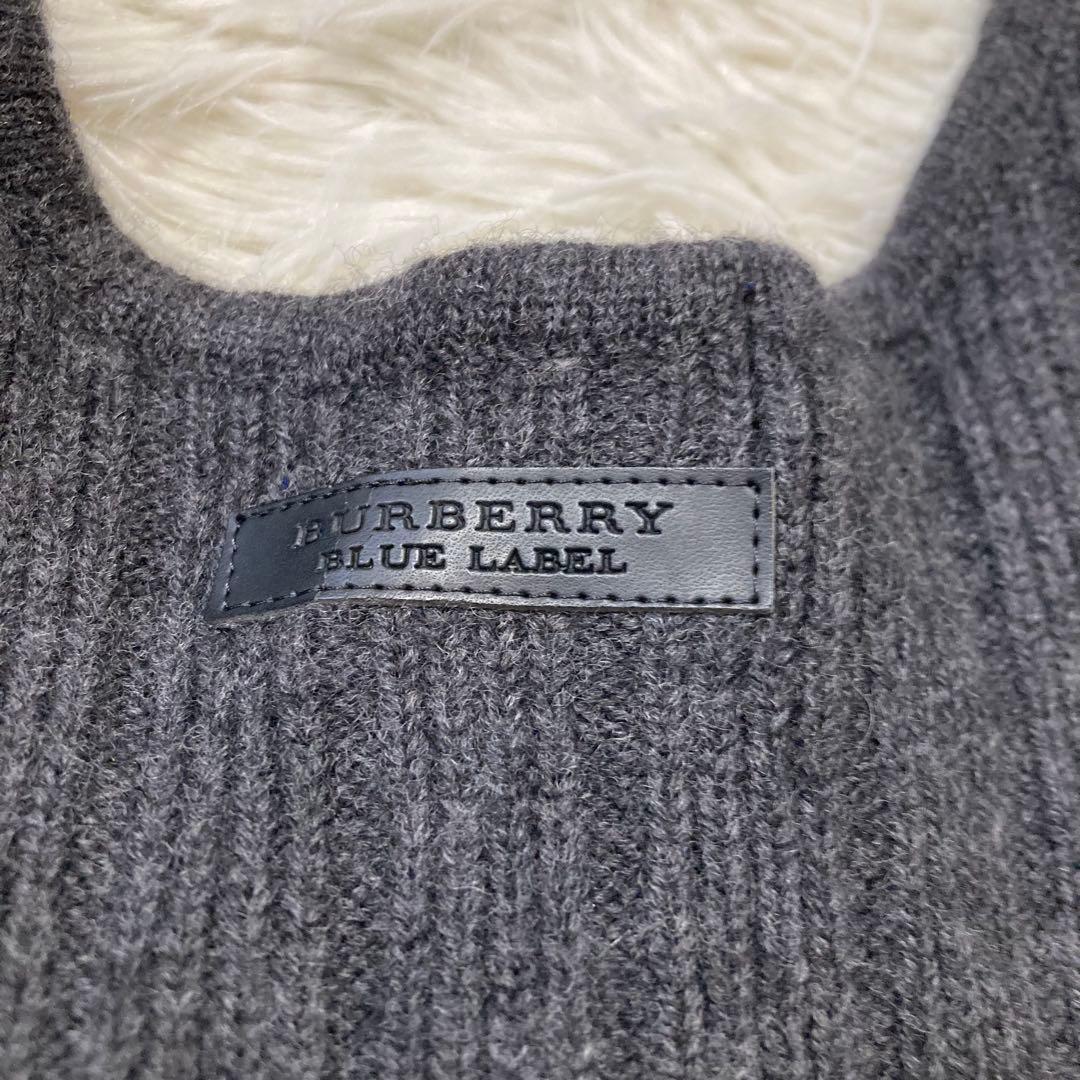 バーバリーブルーレーベル ウール ワンピース リブ ノースリーブ 銀