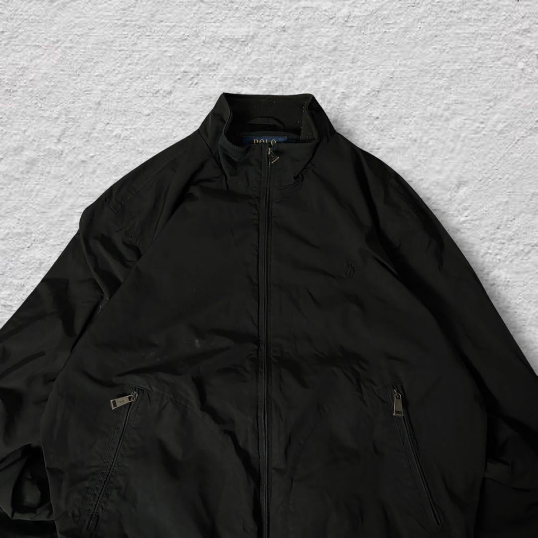 ラルフローレンドリズラージャケットスイングトップブラックポニー古着