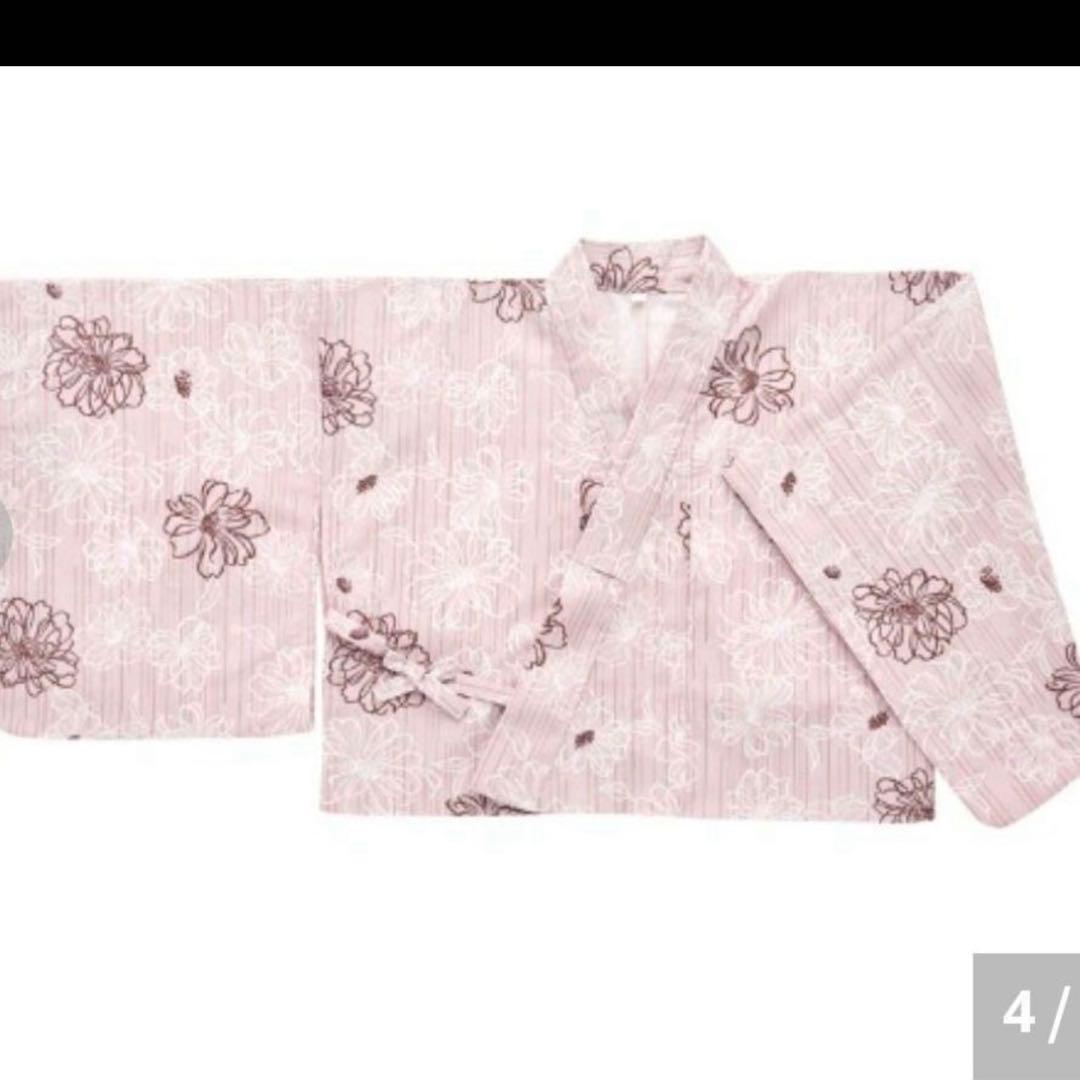 しまむら Hina 浴衣 ラインフラワー ワンピース 大きいサイズ4L〜6L