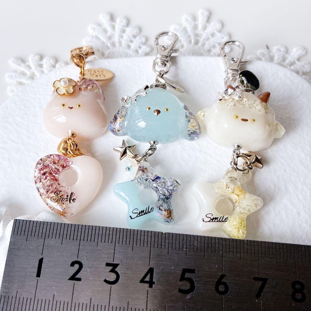 kikiさま専用レジンキーホルダー うさぎ、いぬ、ひつじ3点セットの通販