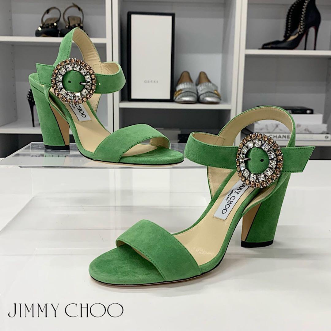 ジミーチュウ スエード ビジュー ストラップ サンダル ライトグリーン 楽天市場】JIMMY CHOO ジミーチュウ 靴 ストラップ ヒール シューズ