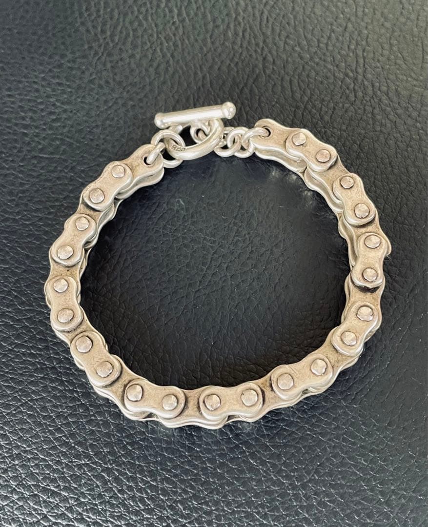 希少 メキシコ バイクチェーン ヴィンテージ ブレスレット シルバー925