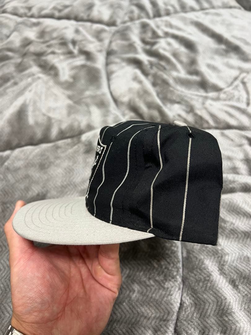 RAIDERS ストライプキャップ NFL公式 90s 希少 デッド