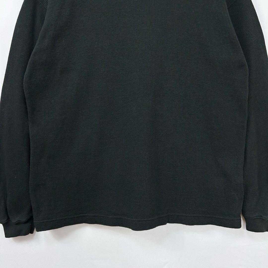 90s USA製 エディーバウアー サーマル 長袖 Tシャツ ロンT 黒 S29