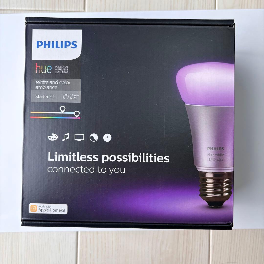 【新品】フルカラー Philips Hue スターターキット スマートライト Hue スターター キット: E26 LED 電球 3 個 + Hue ディマースイッチ +
