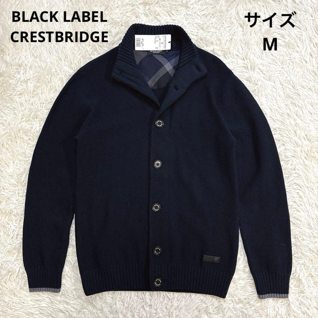 【未使用】ブラックレーベルクレストブリッジ ガーディアン チェック ネイビー M ハーフスケールシャドークレストブリッジチェックセミワイドカラー