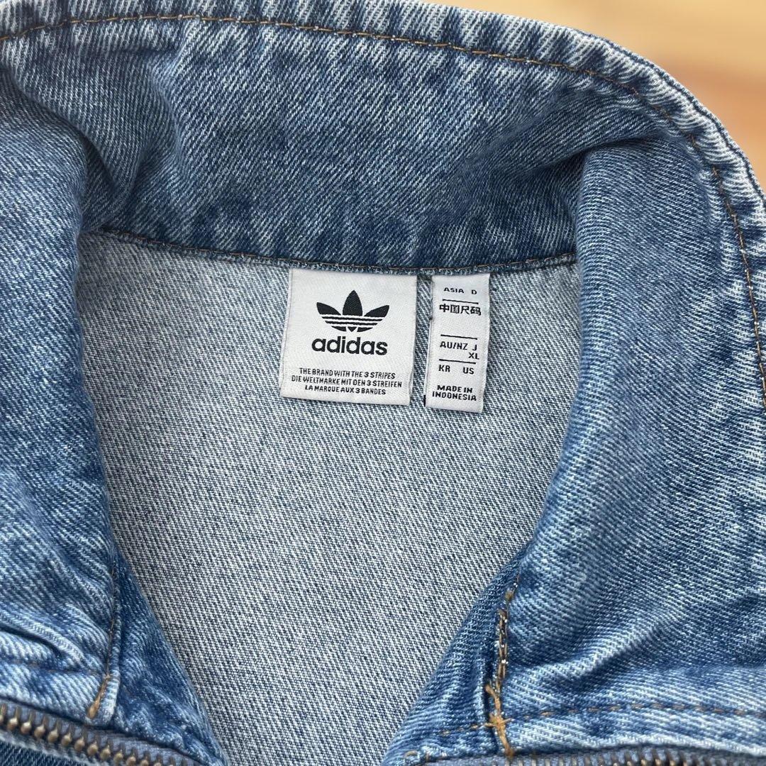 アディダス 短丈 デニムジャケット トラックトップ ドロップショルダー