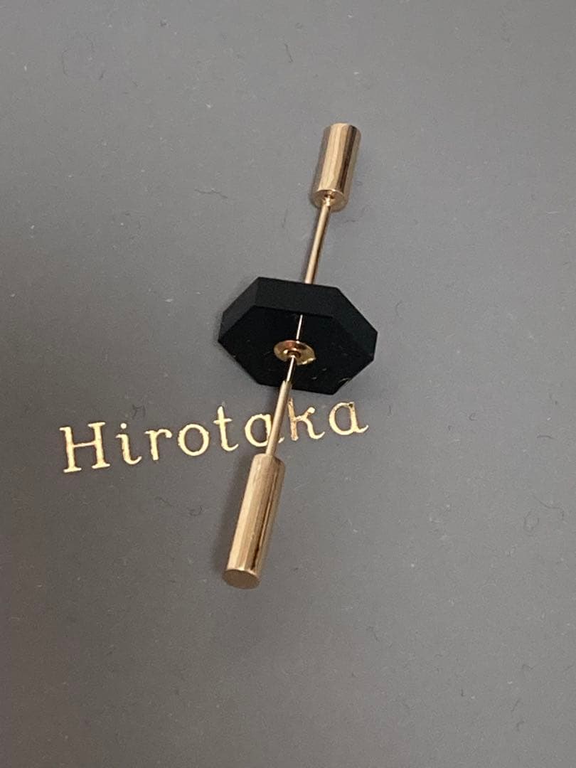 美品　hirotaka ヒロタカ　ショートスピア　ピアス / オニキス　k10 Short SPEAR ピアス / オニキス