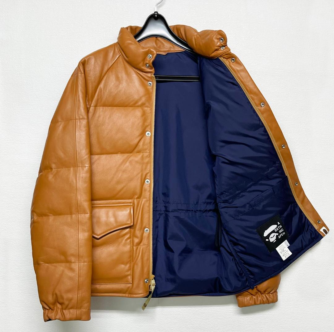 未使用【HEROキムタク着用】APE エイプ レザーダウンジャケット - メルカリ