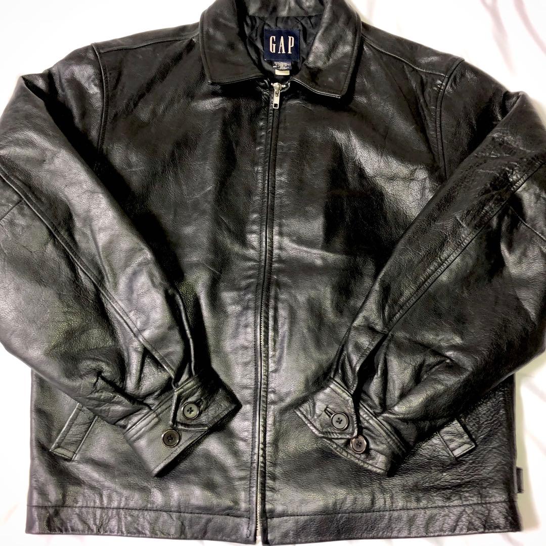 美品】OLD GAP レザー ジャケット 黒 ギャップ M - メルカリ