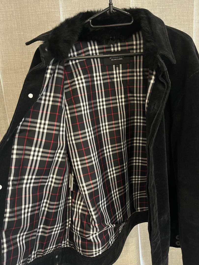 BURBERRY BLACK LABEL ラビットファー コーデュロイジャケット - メルカリ