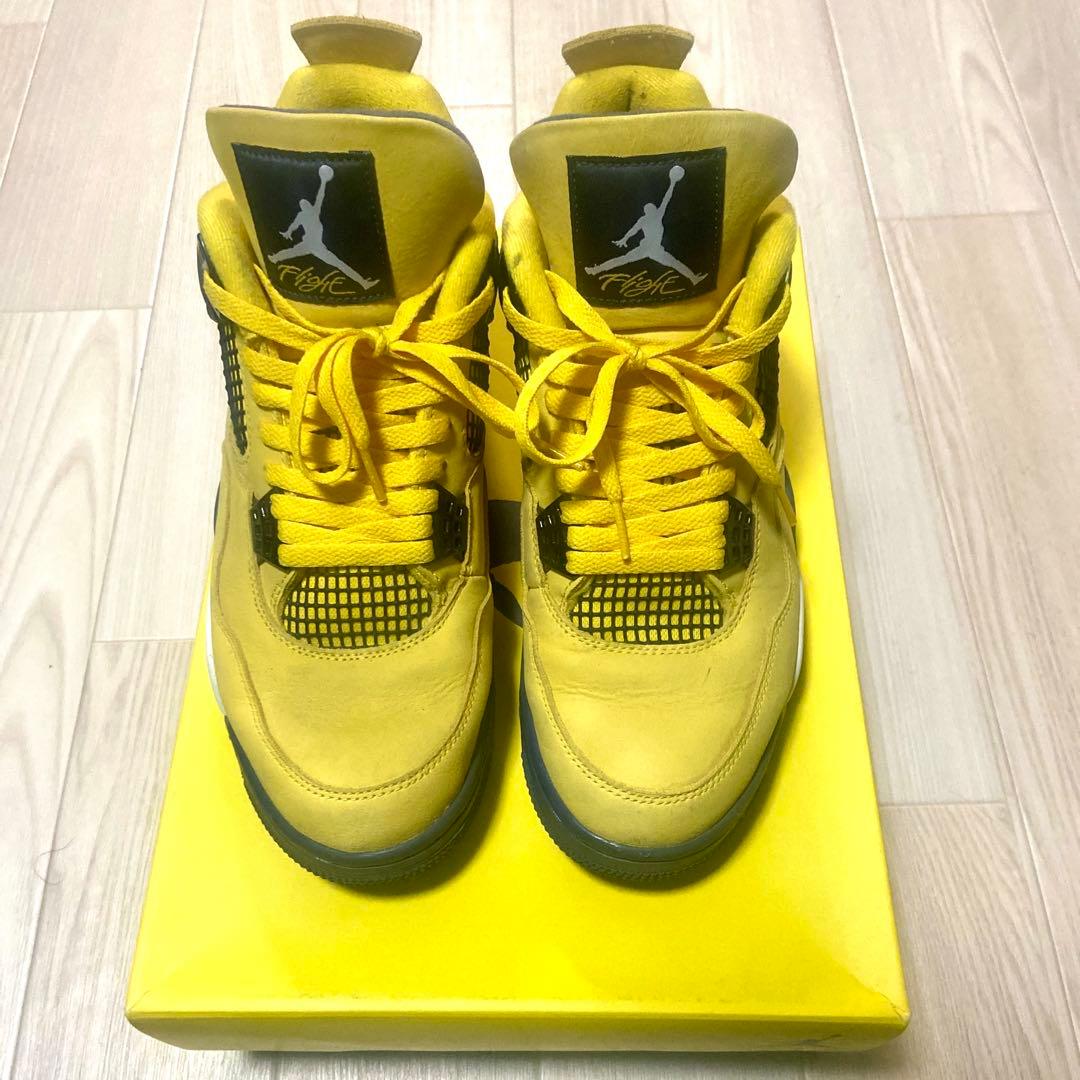 釈*ん様 Nike Air Jordan 4 Tour Yellow Light ⚡Nike Jordan 4 Retro Lightning Tour Yellow GS 6Y (Women's Sz. 7.5