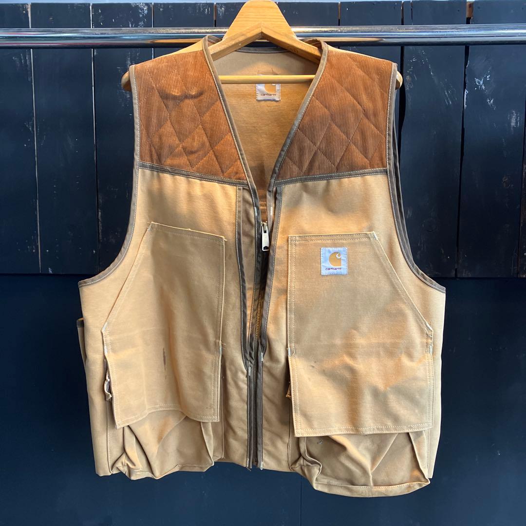 Carhartt ベージュ ダック地 キルティング ベスト 中古・古着通販】CarHartt (カーハート) ダック地ベスト ベージュ