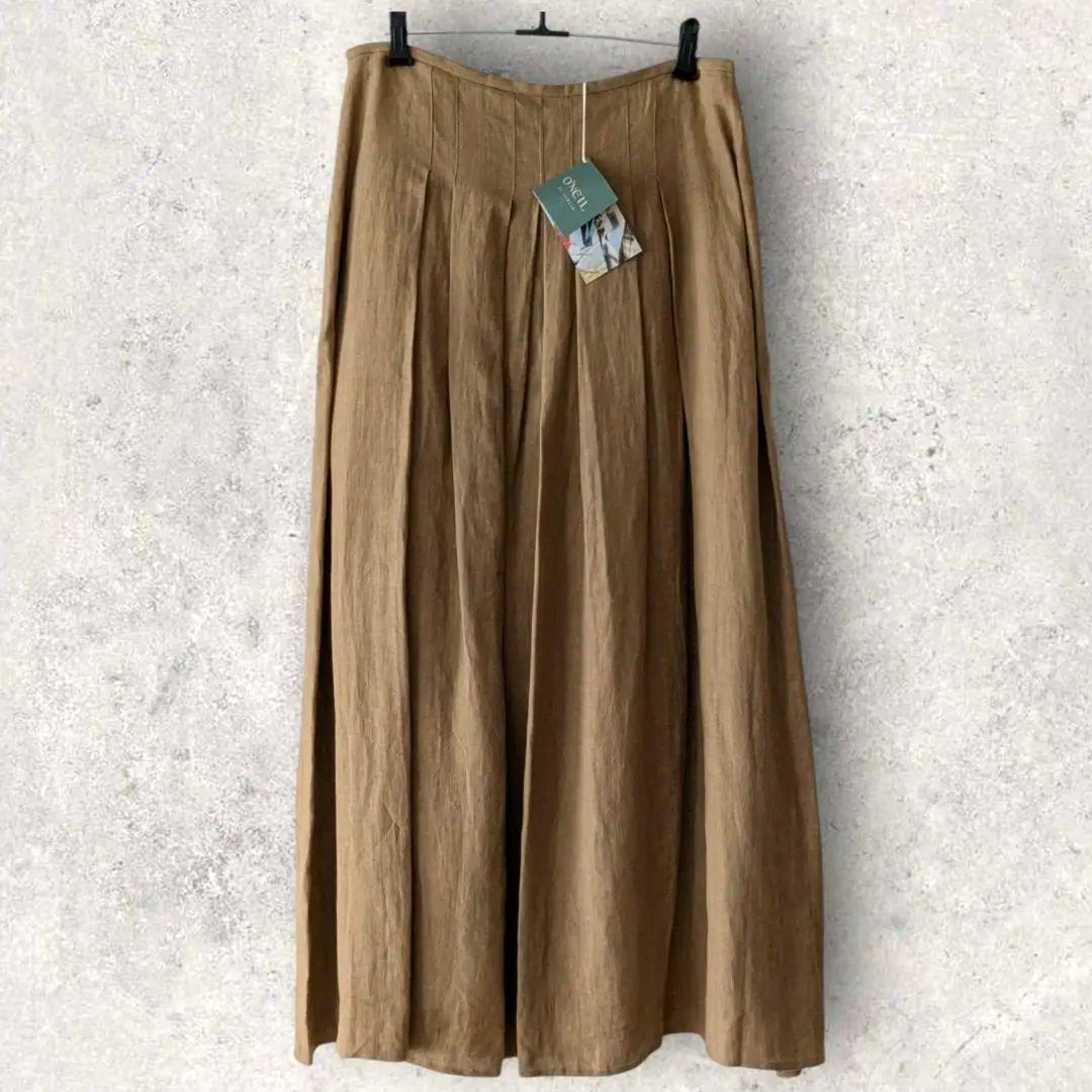 【新品】 オニールオブダブリン リネン フレア タック ロングスカート 14 O'NEIL of DUBLIN オニールオブダブリン リネン フレアロングスカート