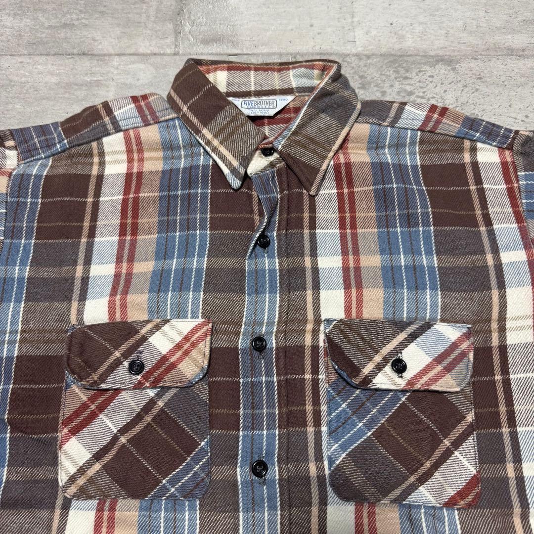 70s USA製 FIVE BROTHER ネルシャツ 西海岸 アメカジ サーフ - メルカリ