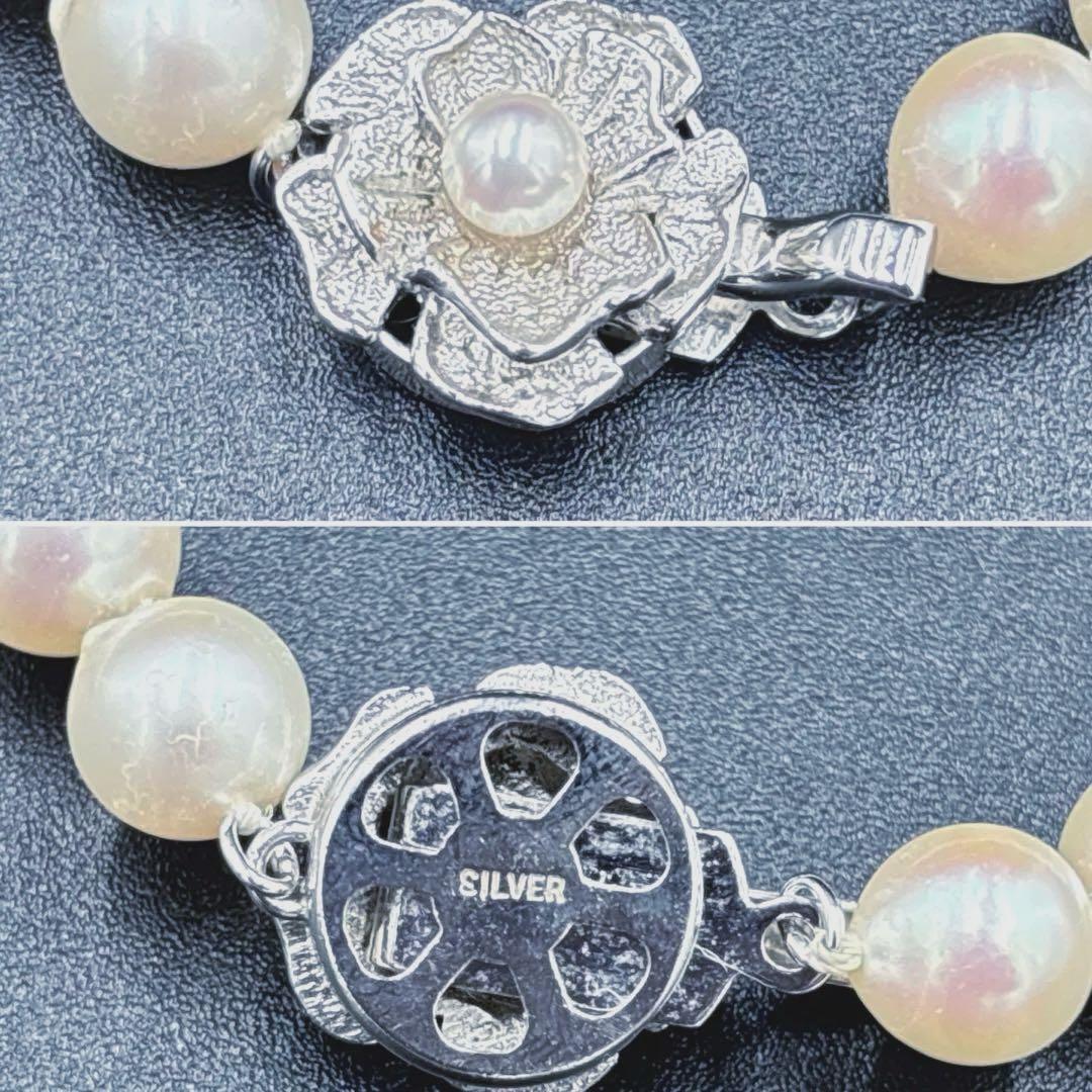 干渉色◎大珠8mm】あこや本真珠パールネックレス SV刻印 フォーマル冠