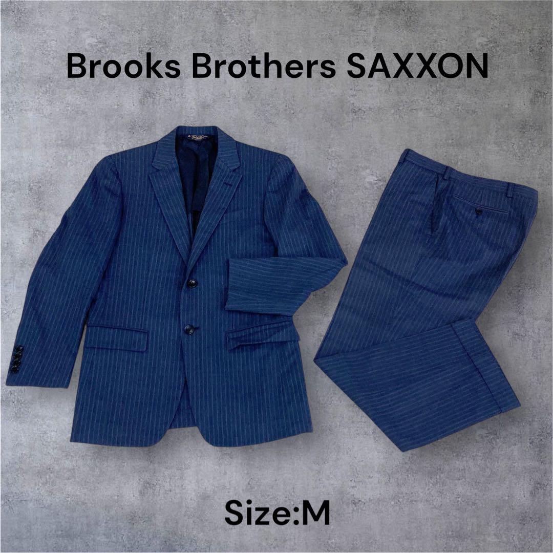 【超美品】ブルックスブラザーズ スーツ セットアップ SAXXON ネイビー M USA製 最高級サクソン ブルックスブラザーズ 1818 セットアップ 紺