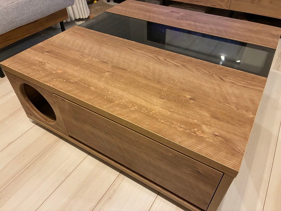 英国アンティーク木製ドロップリーフソファテーブル/折畳机バタフライ