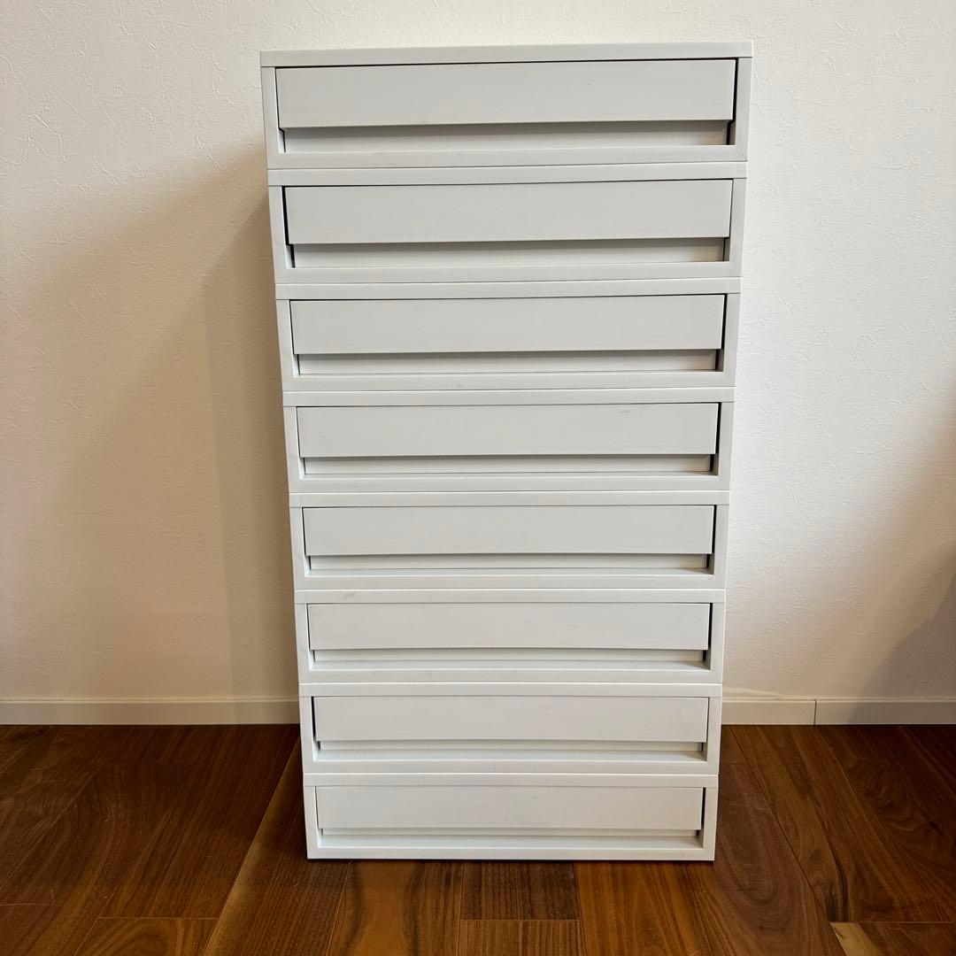 無印良品 ポリプロピレンケース 引き出し式 横ワイド 薄型 ホワイト