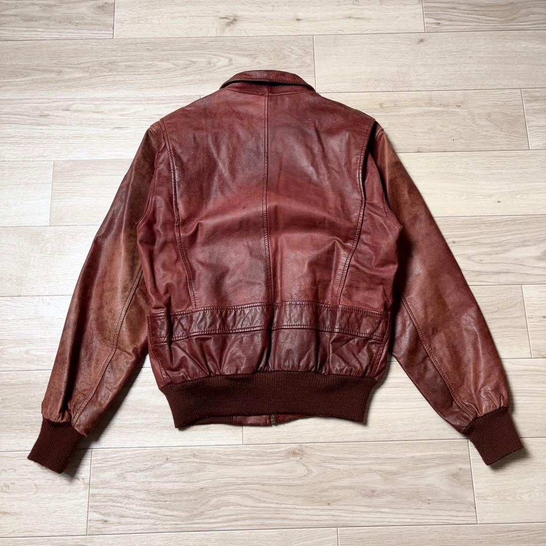 80s A-2 フライトジャケット レザージャケット 短丈 - 古着 80s - 90s