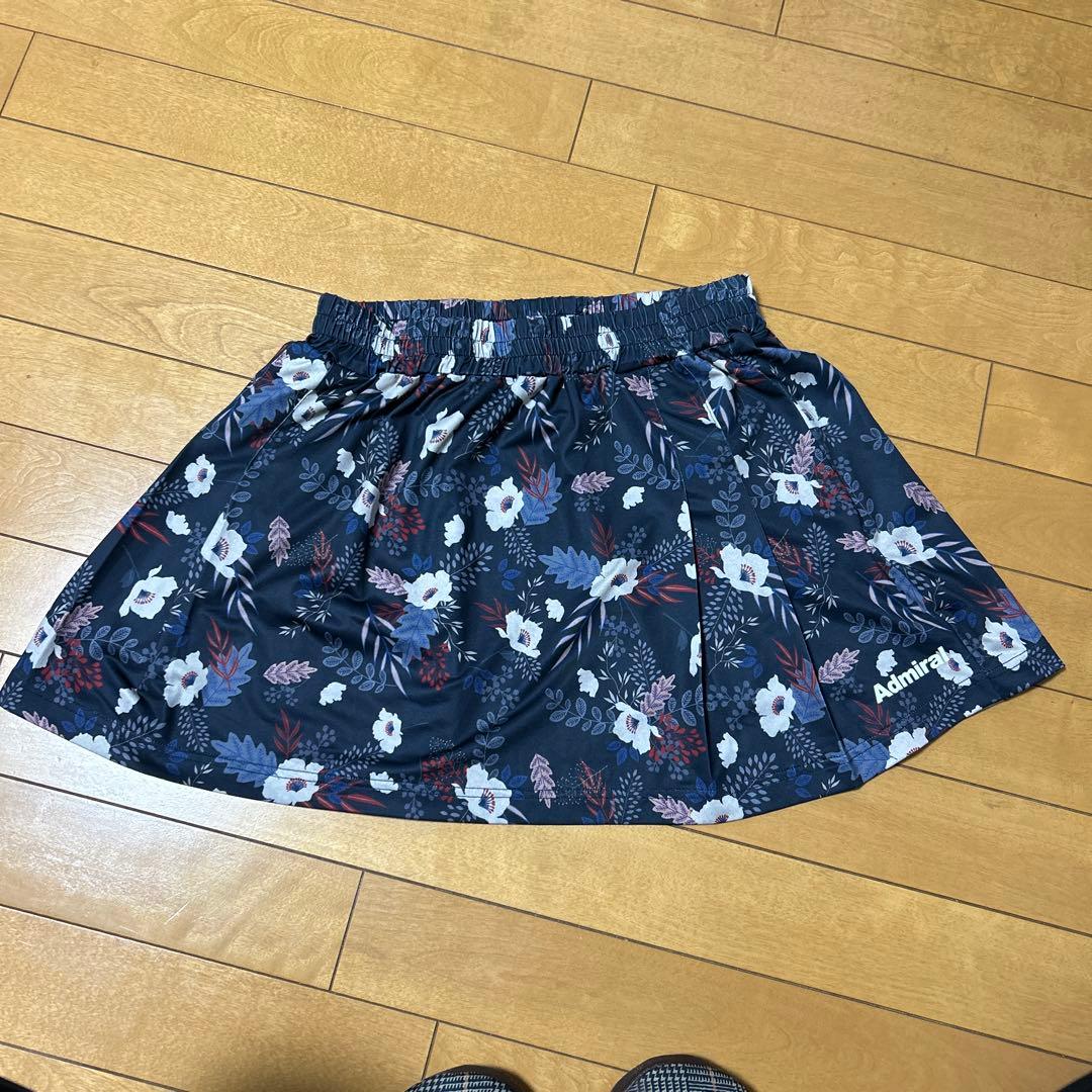 Admiral ネイビー花柄テニススカート Admiral 花柄スカート ネイビー L