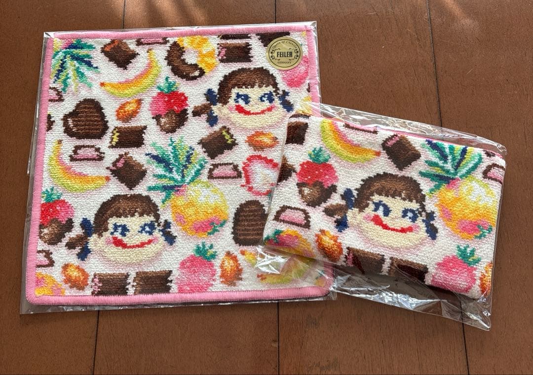 フェイラー　ペコちゃん　ペコアラモード　ハンカチ&ポーチ ペコちゃん×フェイラー“ハンカチ第2弾”1月18日発売。コラボハンカチが