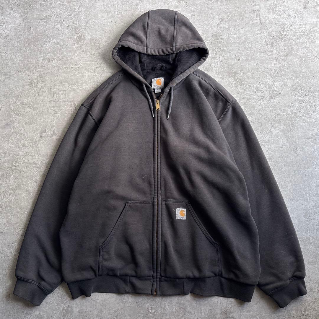 00's■カーハート【XL】アクティブジャケット スウェット フェードブラック 00's Carhartt Active Jacket Fade BLACK SIZE XL 00年代 カーハート