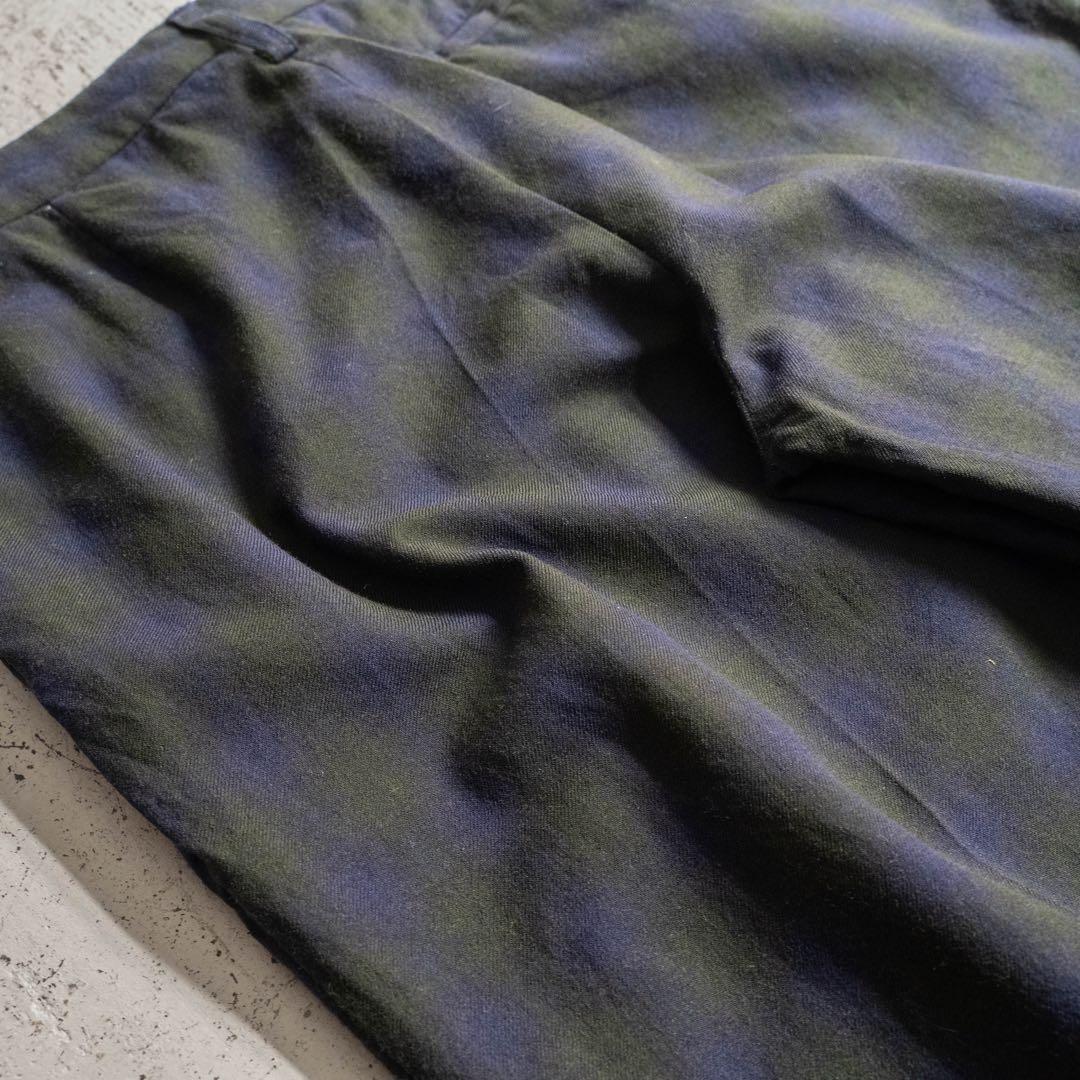 【希少】 80s vintage イタリア製 オンブレチェック ウールパンツ デッドストック☆80s イタリア製 BLUE BELL Wranglerラングラー