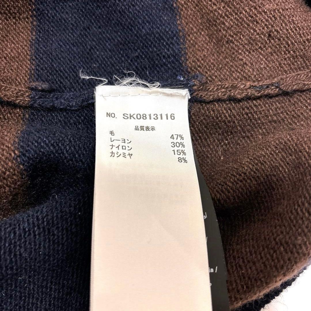 ERMANNO SCERVINO 紺×茶色 長袖ニットカシミア混 手洗い可 M - メルカリ