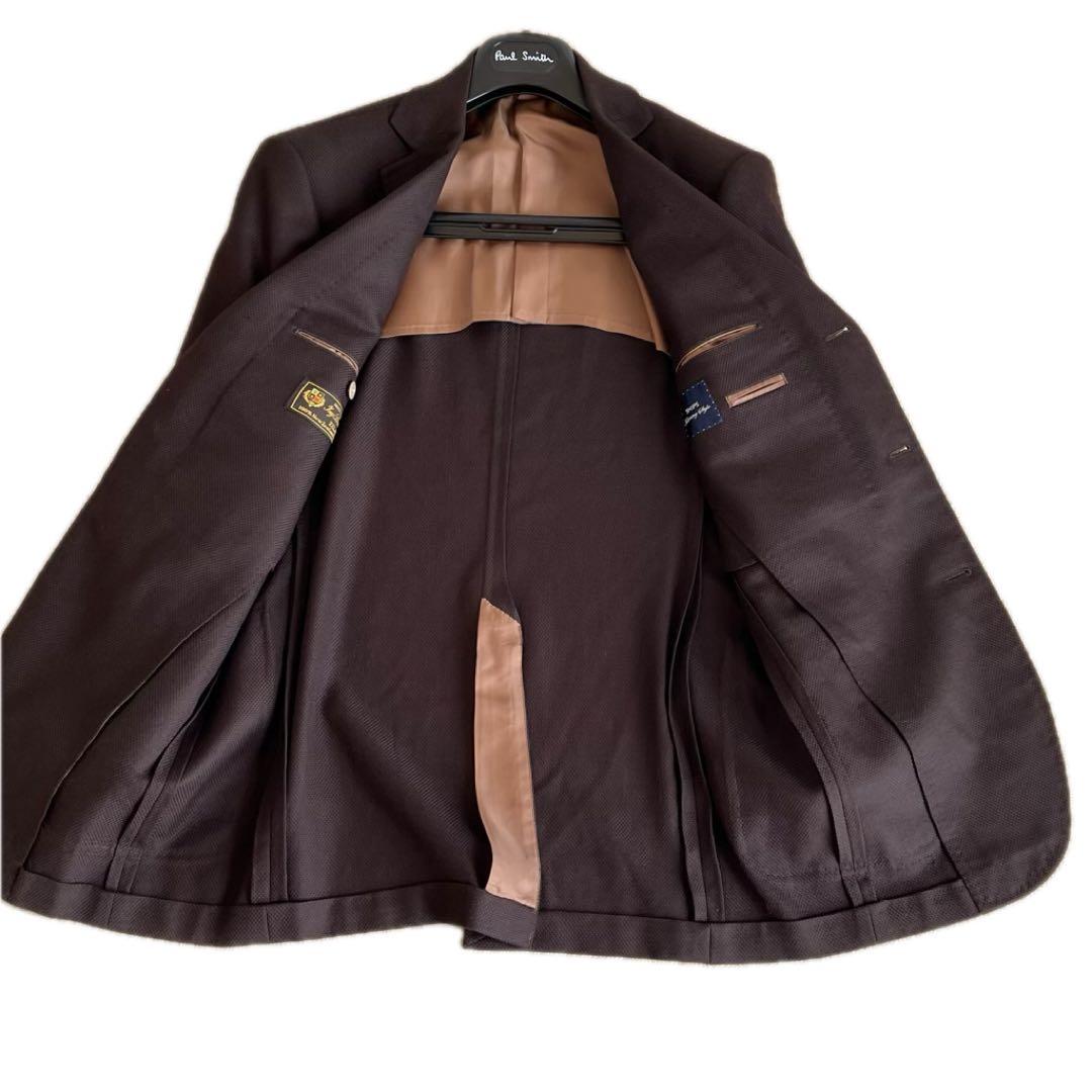 SHIPS ロロピアーナ ブラウン3B ツイード調 テーラードジャケット L