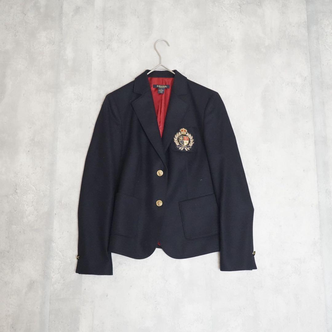 希少】美品 ブルックスブラザーズ ブレザー エンブレム刺繍 紺ブレ 金