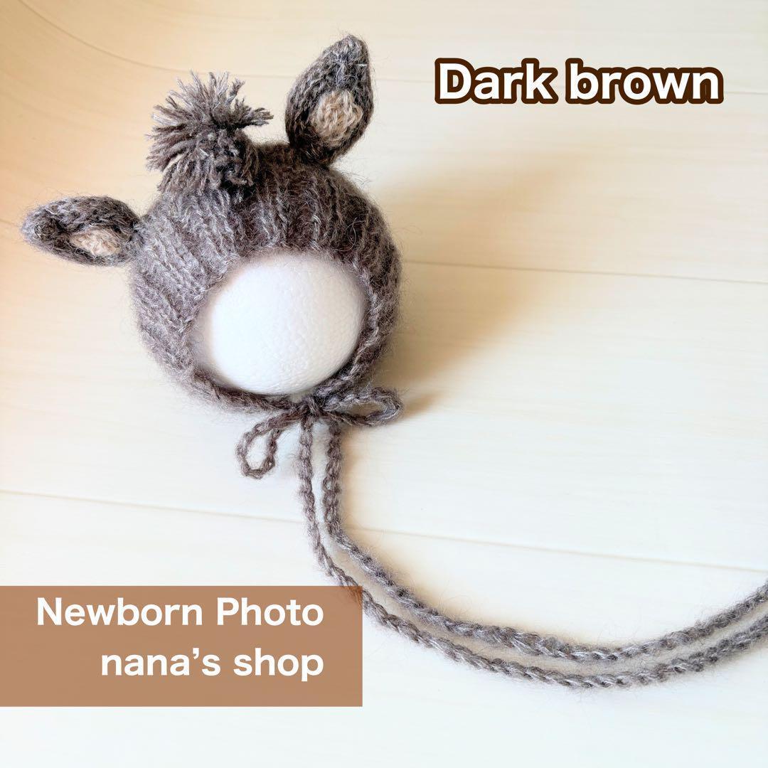 白♪馬帽子&ニューボーンフォト撮影衣装 午年 ウマボンネット 月齢