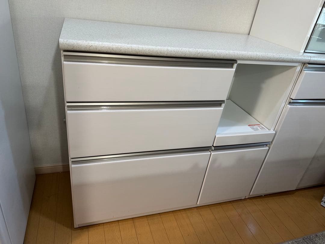 2023年購入ニトリキッチンボードアルミナ100ホワイトカウンター ニトリ（NITORI） キッチンボード(アルミナ2 100KB WH) ニトリ期間限定