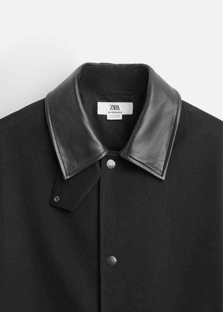 レザーカラートレンチコート ZARA LIMITED EDITION - メルカリ