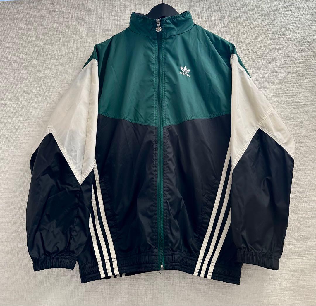 超スペシャル 90s アディダス ナイロンジャケット XL 緑 グリーン