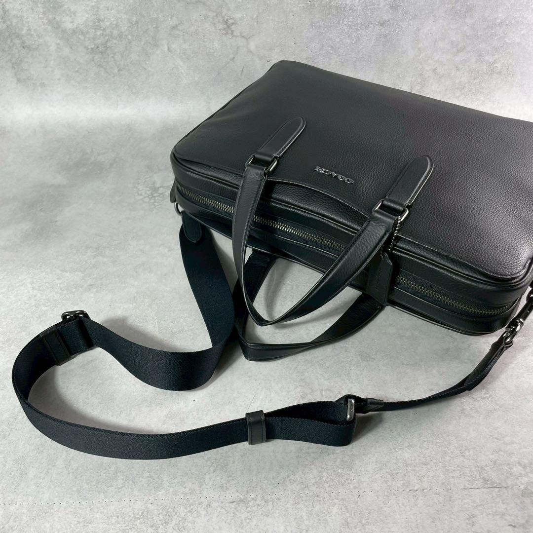 美品】コーチ グラハム ビジネスバッグ 2way シボ革 A4収納可 ブラック