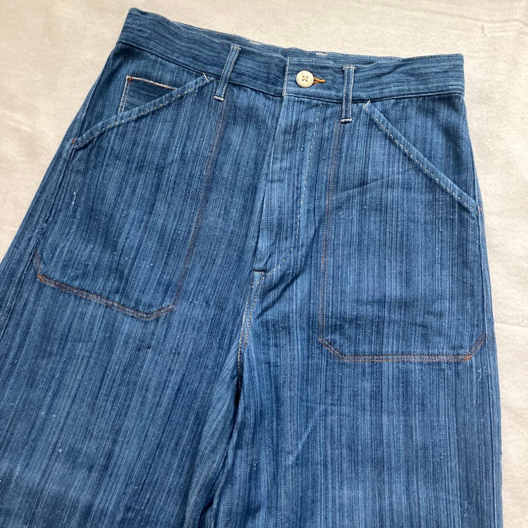 45R 藍カディ3000デニムマーサーパンツ　えみおわす　ヨーガンレール